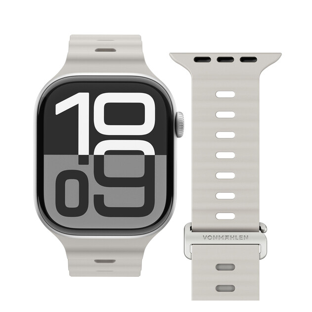 Sie sehen das Produktbild 01 von Vonmählen Wave-Armband 2 für Apple Watch 42/44/45/49 mm, beige Vonmählen Wave-Armband 2 für Apple Watch 42/44/45/49 mm, beige